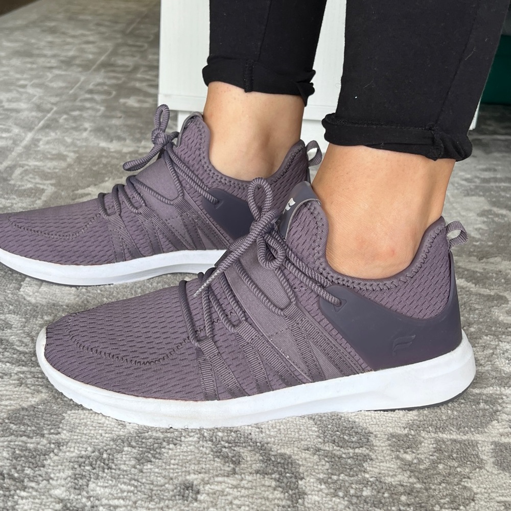 Fabletics Performance Sneakers, 9, Gray Purple Running Tennis Shoes, lightweight
